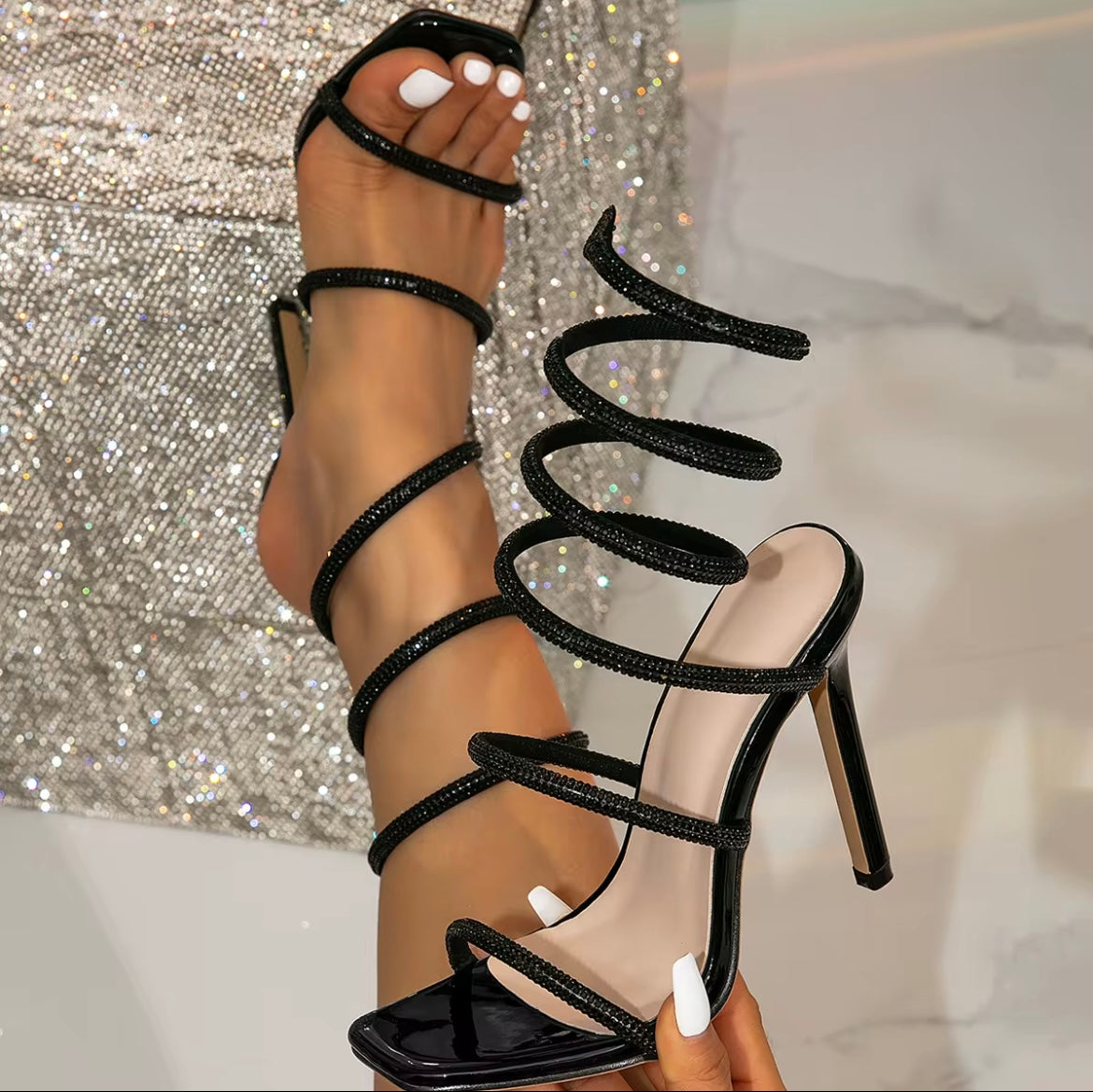 Coil Sparkle Heels