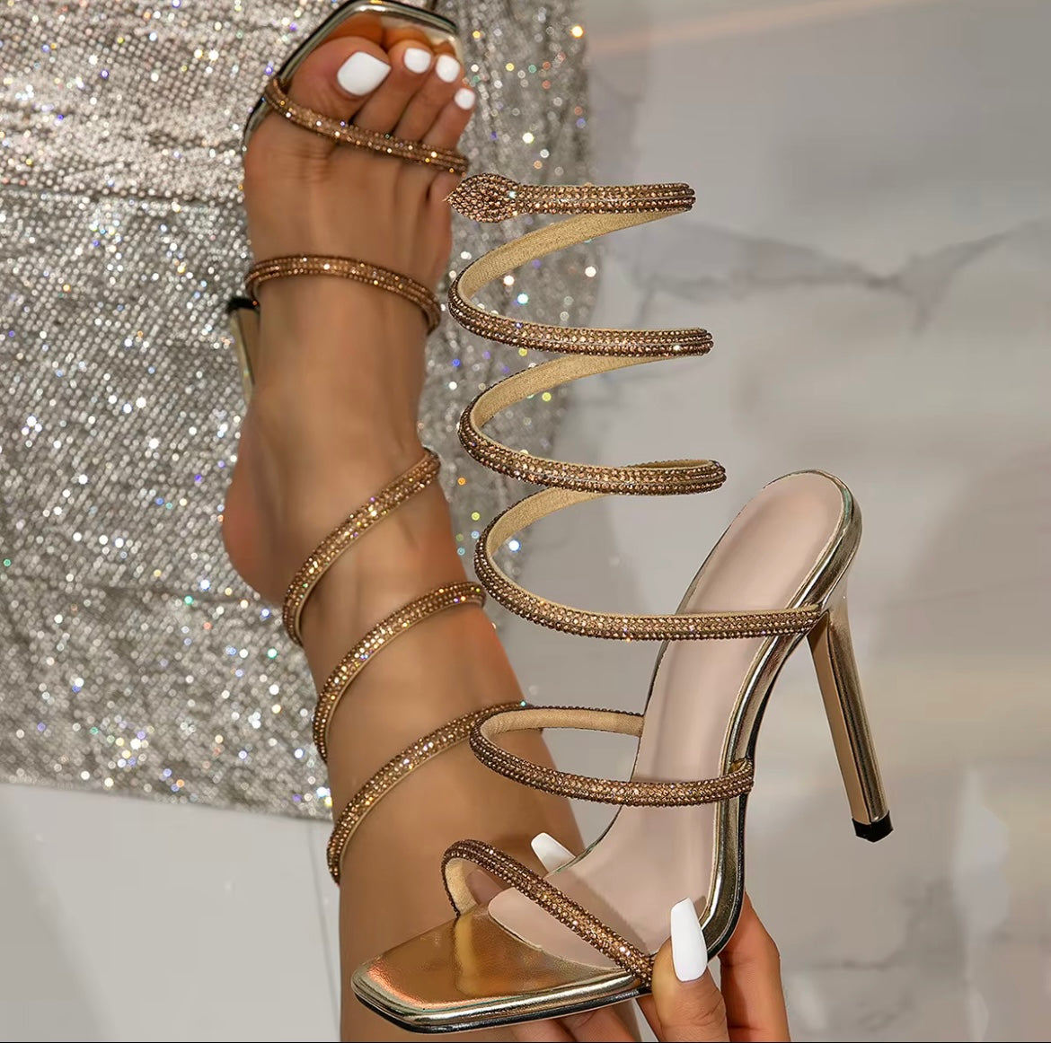 Coil Sparkle Heels
